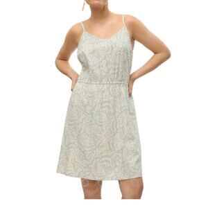 Vero Moda Milo Green Cream Mini Dress | XS Linen Blend Summer Sundress NWT